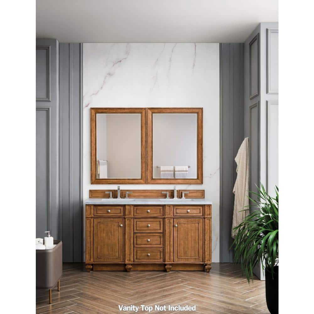 Saddle Brown 72" Double Freestanding Bathroom Vanity Base with Veneer