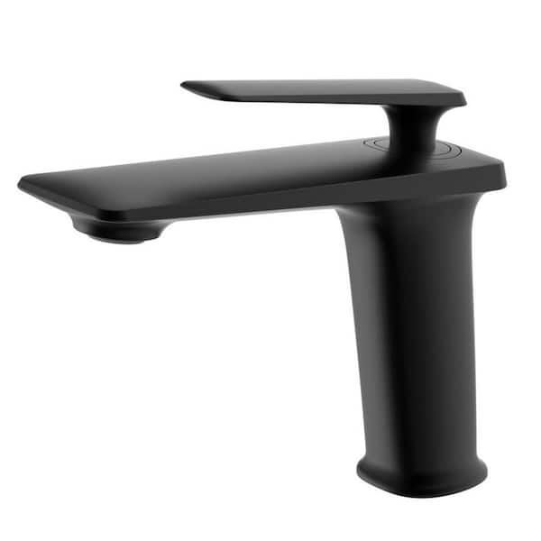 Boyel Living Deck Mount Single Hole Bathroom Sink Faucet in Matte Black