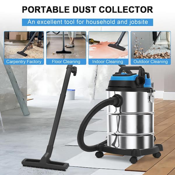 10 Amp 5 Gal. Portable HEPA Wet/Dry Shop Vacuum and Blower with Filter, Hose and Accessories Leaf Collecting Tool