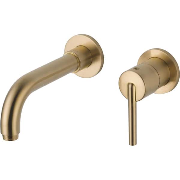 Delta Trinsic 1-Handle Wall Mount Bathroom Faucet Trim Kit in Champagne Bronze (Valve Not Included)