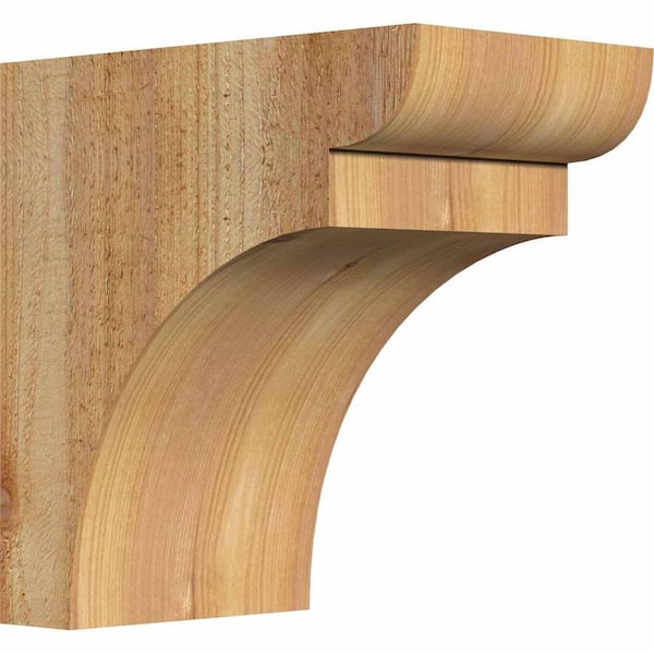 Ekena Millwork 6 in. x 10 in. x 10 in. Western Red Cedar Yorktown Rough Sawn Corbel
