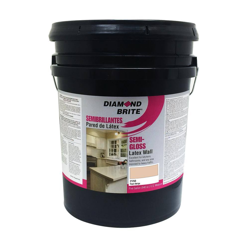 Diamond Brite Paint 5 gal. Fawn Beige SemiGloss Latex Interior Paint