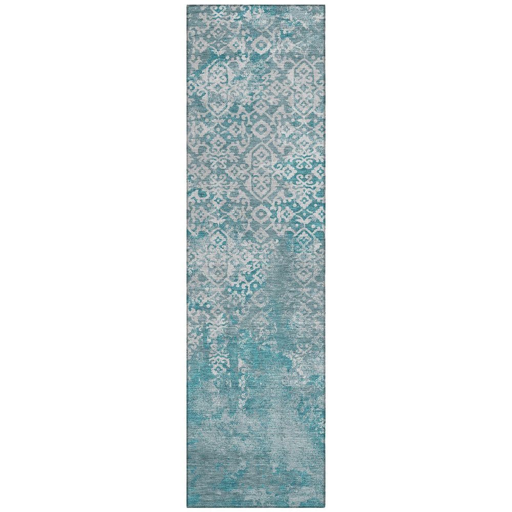 Chantille Machine Washable Indoor/Outdoor Abstract ACN2713 Teal 2 ft. x 7 ft. Runner Rug price history on PriceWatchPro