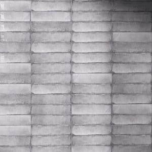 Iris Gris Gray 2.9 in. X 11.8 in. Polished Ceramic Subway Wall Tile (6.03 sq. ft./Case)