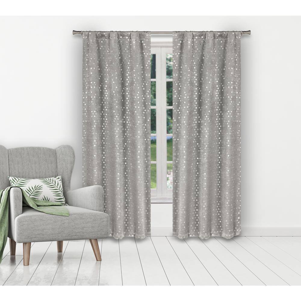 Margie 38 in. W x 84 in. L Polyester Window Panel in Silver