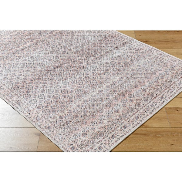 Vinny Orange/Charcoal Traditional 3 ft. x 8 ft. Indoor Area Rug