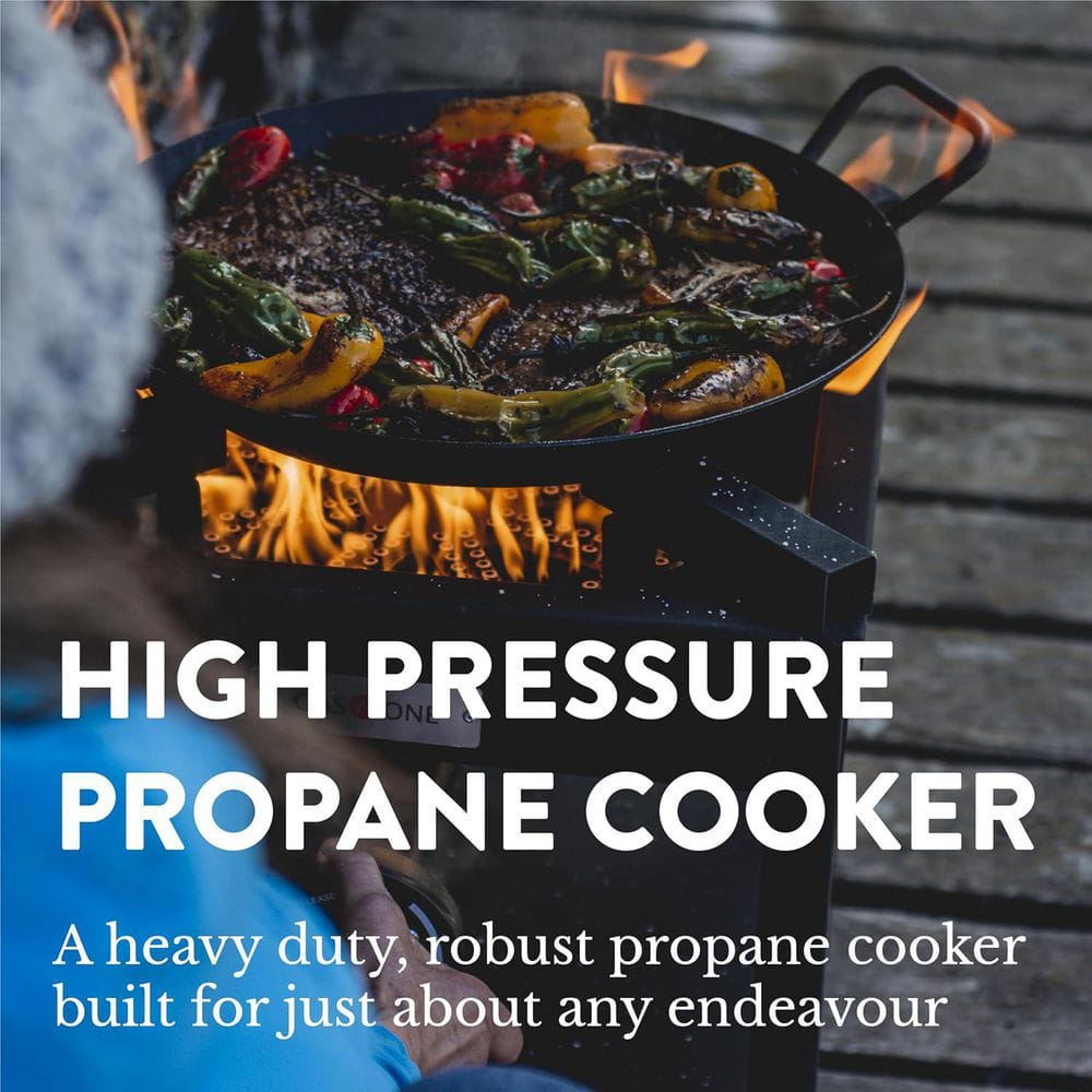 Black Steel Single Burner Gas Outdoor Cooker