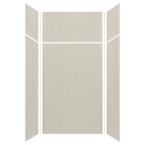 Expressions 36 in. x 48 in. x 96 in. 4-Piece Easy Up Adhesive Alcove Shower Wall Surround in Cameo