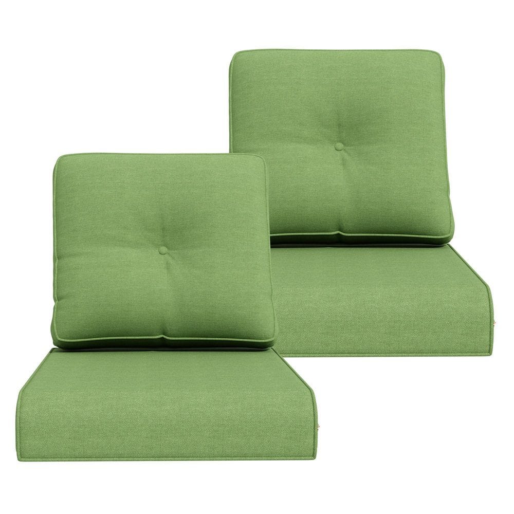 22 in. x 24 in. Outdoor Deep Seating Outdoor Lounge Chair Cushion Set in Green for Chair or Sofa (2-Set) price history on PriceWatchPro