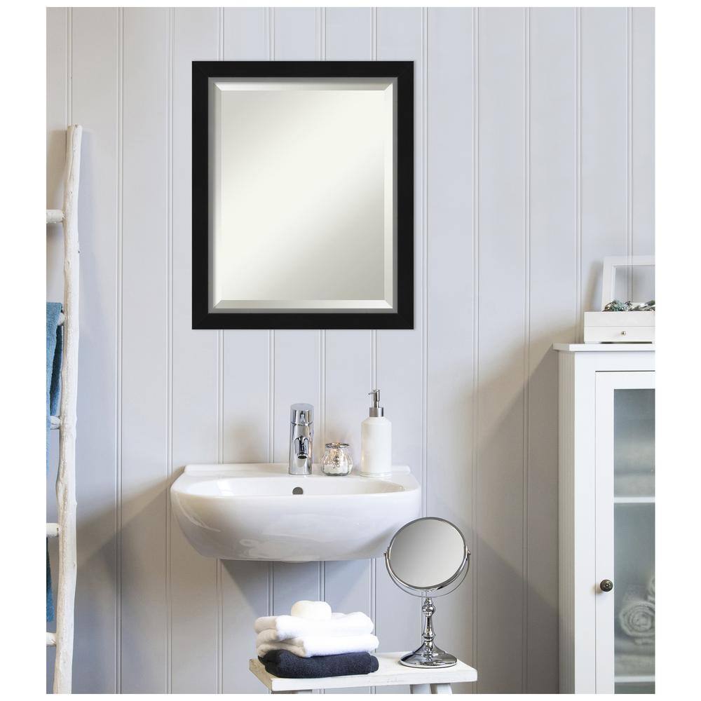 Eva Black Silver Edge 19x23 Beveled Wall Mirror