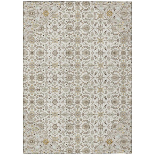 Chantille Machine Washable Indoor/Outdoor Abstract ACN3046 Ivory 9 ft. x 12 ft. Area Rug