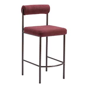 Livorno 26.0 in. Open Back Red Wood Frame Counter Stool with 100% Polyester Seat - (Set of 2)