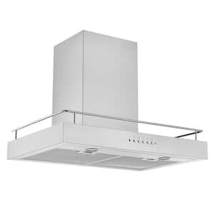 30" 450 CFM Convertible Wall Mount Range Hood with Auto Night Light and Shelf in Stainless Steel