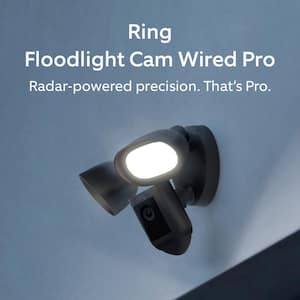 Floodlight Cam Pro Wired Security Camera with 2K Video, Ring Vision, 2 LED Lights, and 3D Motion Detection – Black