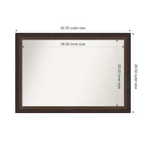 Lara Bronze 42.5 in. W x 29.5 in. H Custom Non-Beveled Wood Framed Bathroom Vanity Wall Mirror