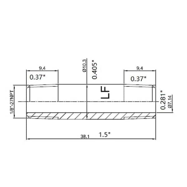 1/8 in. x 1-1/2 in. MIP Brass Nipple Fitting