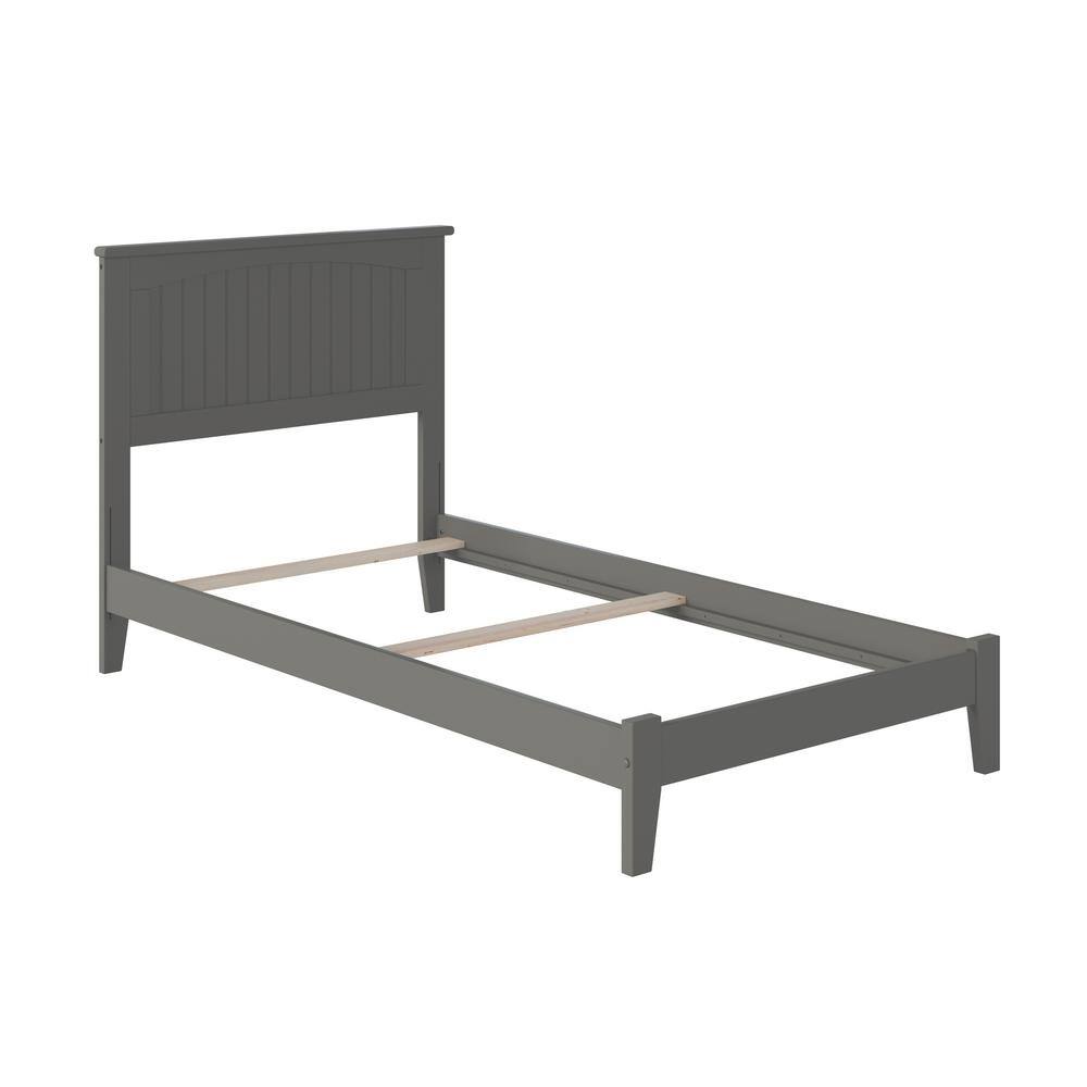 Nantucket Gray Twin Wood Frame Bed with Headboard and Drawer