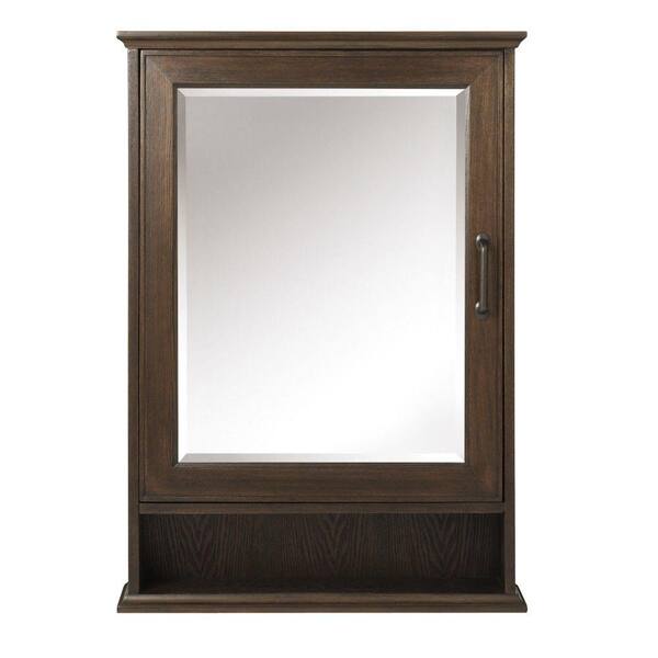 Home Decorators Collection Walden 24 in. W x 34 in. H x 7.25 in. D Framed Surface-Mount Bathroom Medicine Cabinet in Mocha