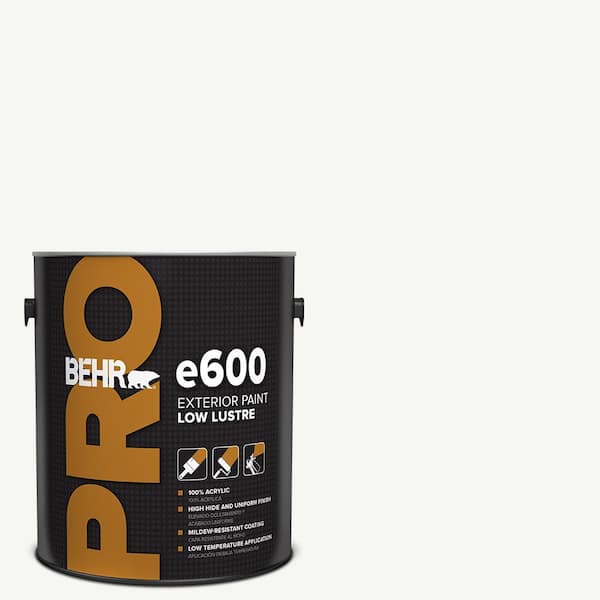 BEHR PRO 1 Gal. e600 White Low Lustre Acrylic Exterior Paint