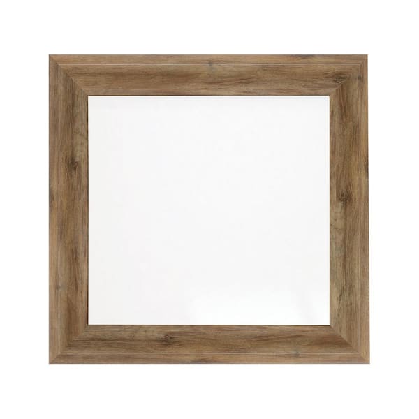 BrandtWorks 26.5 in. W x 28.5 in. H Americana Brown Rustic Sloped Wall Mirror