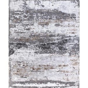 Craft Lakeside Gray 5 ft. x 7 ft. Abstract Area Rug