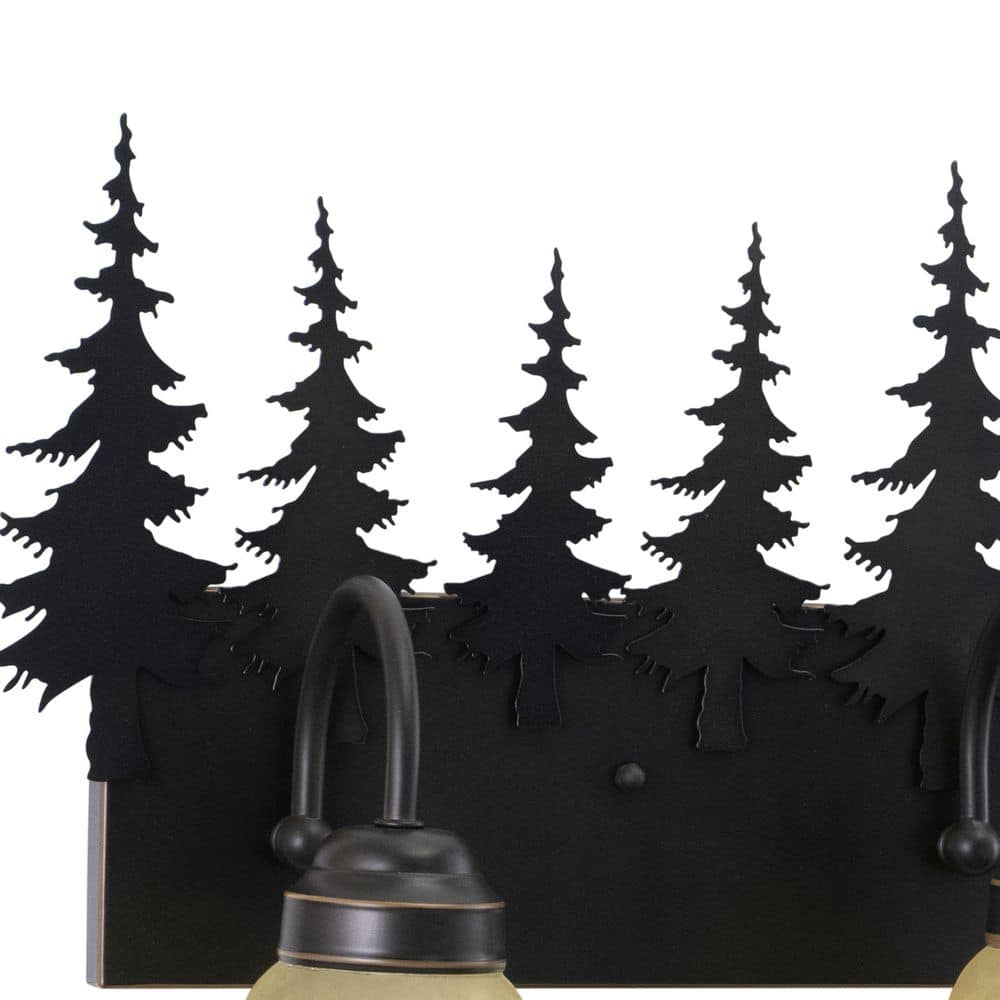 Rustic Burnished Bronze 3-Light Tree Vanity Fixture