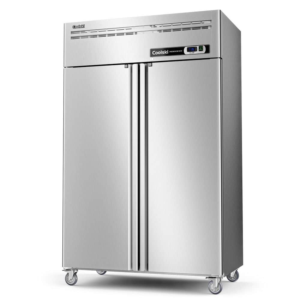 48in. 36 cu. ft. Auto/Cycle Defrost 2-Door Commercial Reach in Upright Freezer in Stainless Steel, ETL DOE Approved