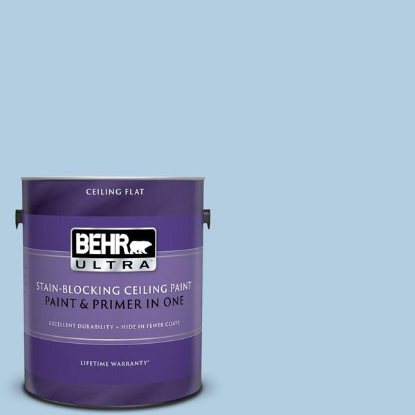 BEHR ULTRA 1 gal. #UL230-10 Crystal Waters Ceiling Flat Interior Paint and Primer in One
