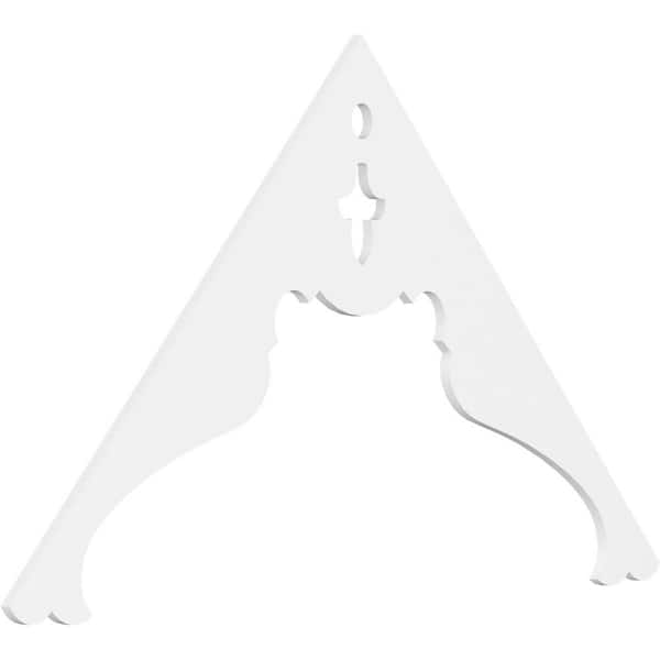 Ekena Millwork 1 in. x 72 in. x 42 in. (14/12) Pitch Heath Gable Pediment Architectural Grade PVC Moulding