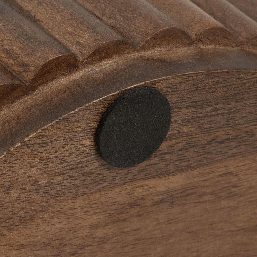 Reid 10.00 in. Walnut Brown Round Solid Wood End Table - thumbnail 2