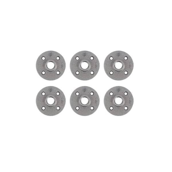 1/2 in. Black Iron Floor Flange (6-Pack)