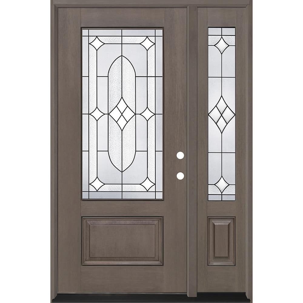 Regency 51 in. x 80 in. 3/4L Axis Glass LHIS Ashwd Stain Mahogany Fiberglass Prehung Front Door w/ 12 in.-3/4SL 6-9/16 price history on PriceWatchPro