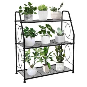 3 Tier Plant Shelf for Indoor Outdoor, Black