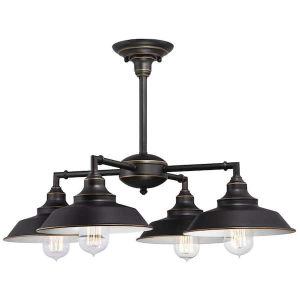 Westinghouse Lighting 6370300 Iron Hill 12-Inch One-Light Indoor Semi Flush Mount Ceiling Light Oil Rubbed Bronze Finish with Highlights