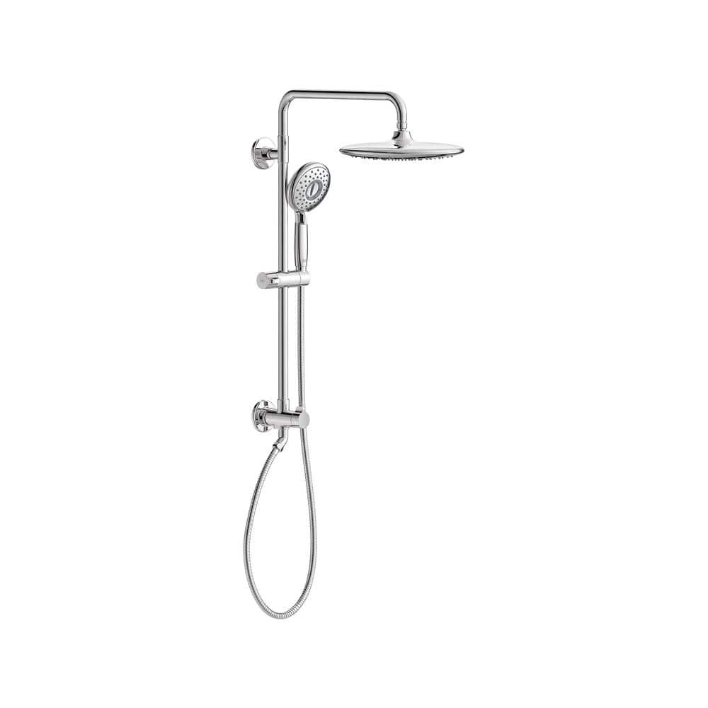 Polished Chrome Dual Shower System with Rain Showerhead