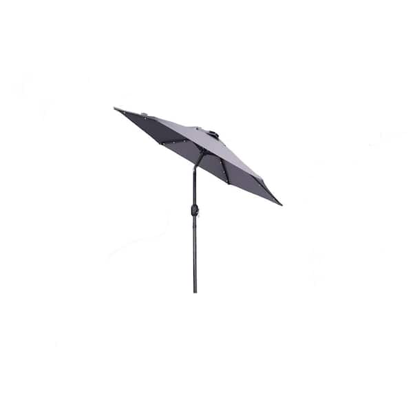 Unbranded 9 ft. Market Solar Patio Umbrella in Gray