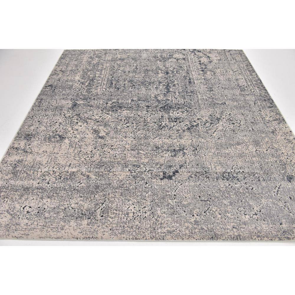 Gray Square Stain-Resistant Synthetic Indoor Rug