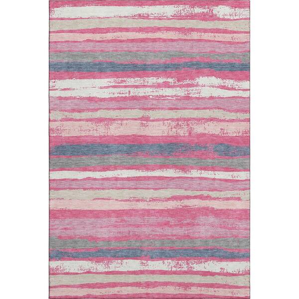 Mayfield Premium Machine Washable Abstract AMF1019 Pink 10 ft. x 14 ft. Area Rug