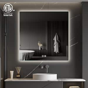 36 in. W x 36 in. H Rectangular Frameless LED Light with 3-Color and Anti-Fog Wall Mounted Bathroom Vanity Mirror