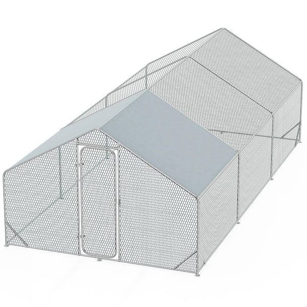 120 in. x 240 in. x 74.4 in. H Metal Chicken Coop Large Waterproof Chicken Poultry Cage