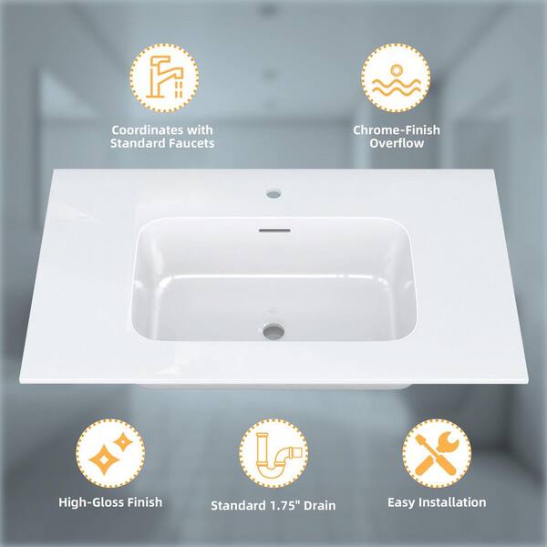 Zeafive 36 in. W x 22 in. D Solid Surface Cultured Marble