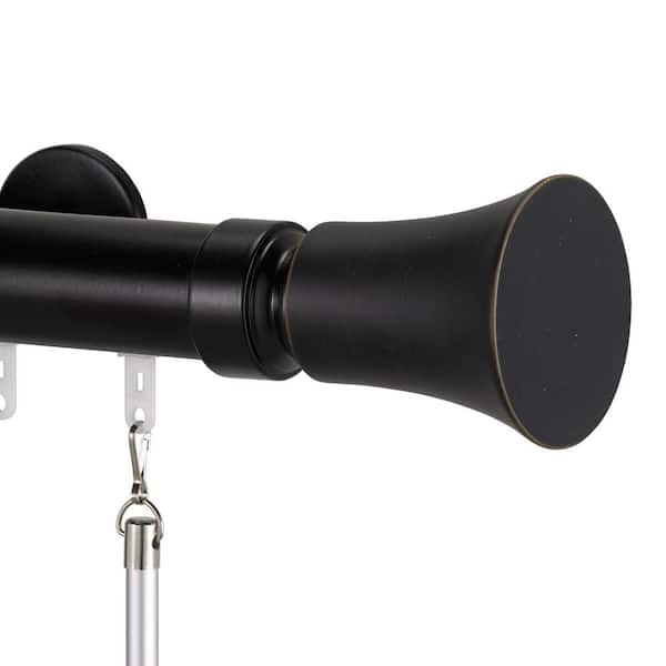 Art Decor Tekno 40 96 in. Traverse Rod in Black with Tama 40-Finial