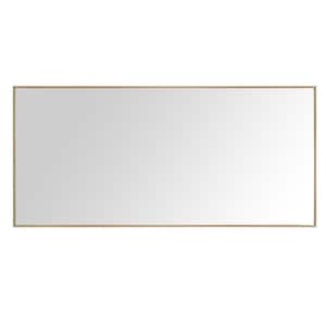 Sonoma 59 in. W x 27.5 in. H Rectangular Stainless Steel Framed Wall Bathroom Vanity Mirror in Brushed Gold