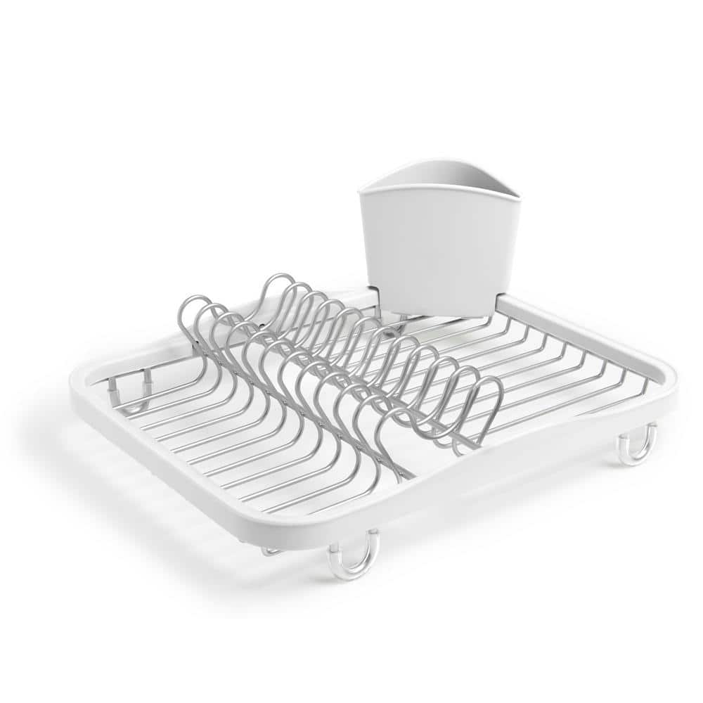 Umbra Sinkin White/Nickel Dish Rack 330065670 The Home Depot