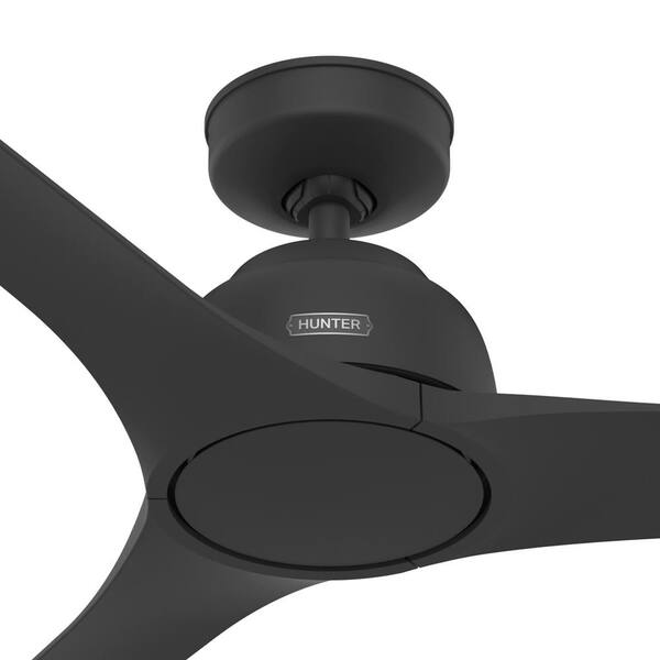 Hunter - Gallegos 52 in. Matte Black Indoor/Outdoor Ceiling Fan with Wall Control Included For Patios or Bedrooms