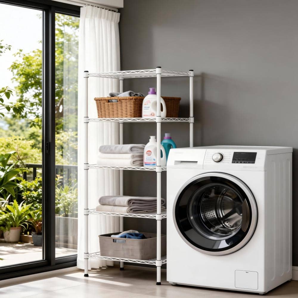 5-Tier Heavy Duty Adjustable Metal Wire Shelving Unit and Organizer Rack for Laundry Room and Bathroom price history on PriceWatchPro