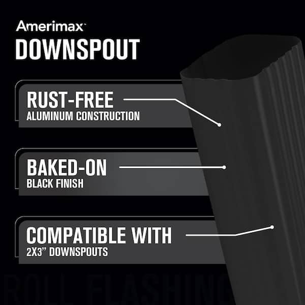 3 in. x 4 in. x 10 ft. High Gloss 80° White Aluminum Downspout