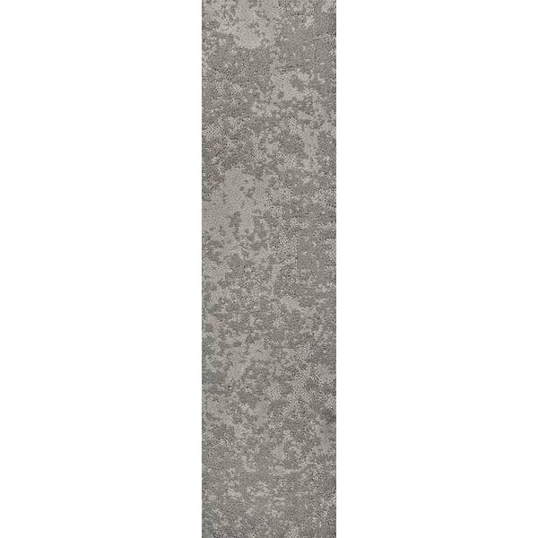 FLOORIGAMI Woven Fringe Gray Residential 9 in. x 36 Peel and Stick Carpet Tile (8 Tiles/Case)18 sq. ft.