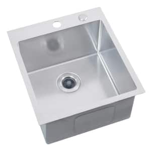 CozyBlock EmboPress18 in. Topmount DropIn Single Bowl Bar Sink 16-Gauge Stainless Steel with Honeycomb Embossed Pattern