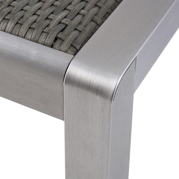 Stunning Design Silver and Gray Square Aluminum Outdoor Dining